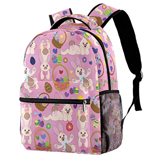 Mochila de Pascua con conejos y huevos para universidad y exterior