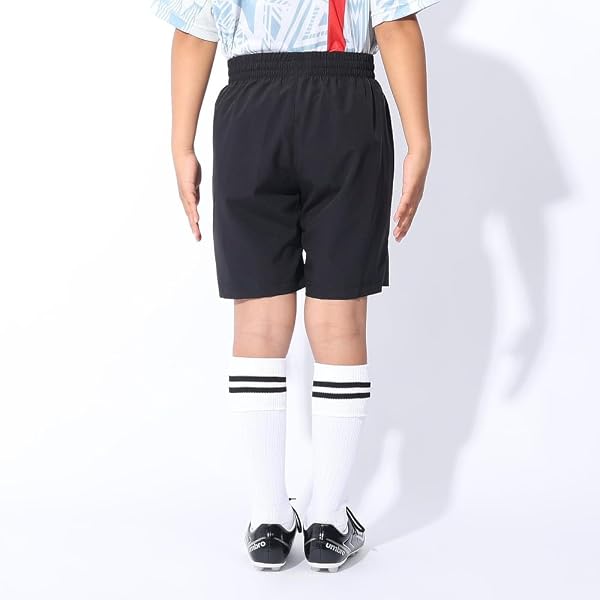 [アンブロ] ジュニア キッズ プラクティスパンツ ハーフパンツ サッカー フットサル ゲームパンツ 吸汗速乾 ストレッチ 男女兼用 子供 シンプル ワンポイント - 3