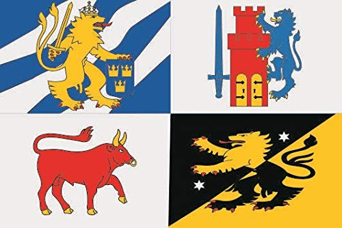 Drapeau de Västra Götaland Ln 150x250 anti-déchirure contre le vent fort