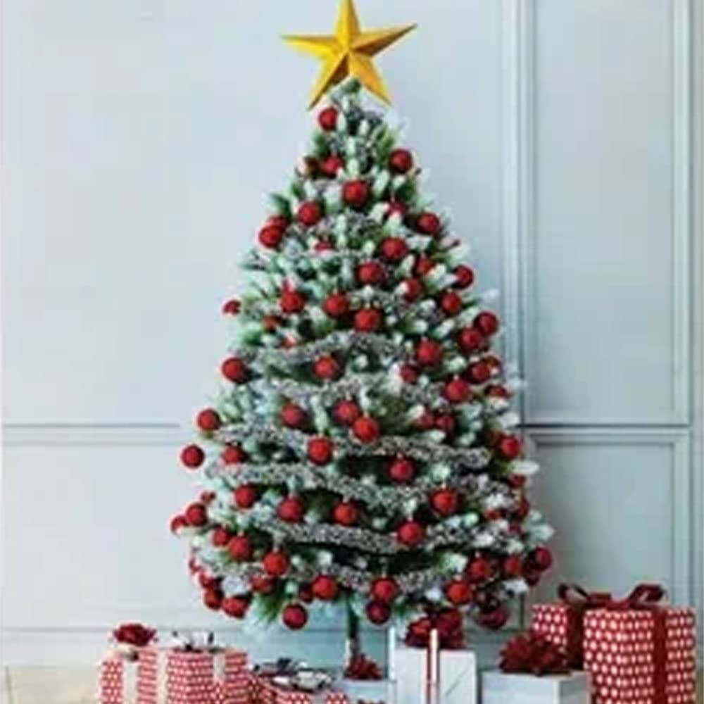 4X Guirnalda de Navidad Artificial Plateado (200 cm) Decoración de Abeto de Navidad, Adornos de Navidad de Guirnalda Metálica Pulida, Decoración de Puerta Pared Ventana Chimenea