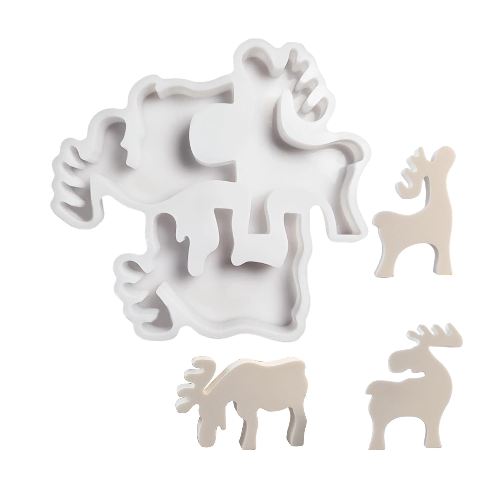Kalttoy Christmas Deer Silicone Molds Epoxy Resin Molds for Soap Plaster Decoration, Baking, Dessert, Chocolate Reindeer Figurine