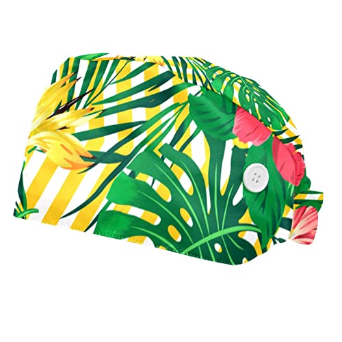 Casquette feuilles de palmier fleurie pour la cuisine et le travail quotidien