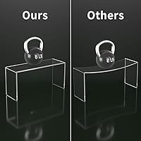 Vista 4 de HIIMIEI Elevador de exhibición de acrílico, 3 escalones de 9 pulgadas, elevadores de acrílico grandes, estante de exhibición rectangular