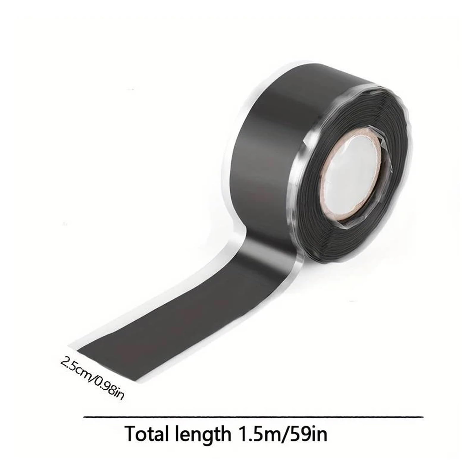 rellenar la cinta de sellado, Adhesivo de silicona for baño, tira selladora, cinta selladora, negra, 1,5 m, 25 mm, 0,5 mm, 1-5 unidades(4pcs)