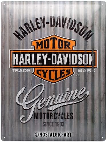 Nostalgic-Art Retro Tin Sign  Harley-Davidson  Metal Wall  Gift idea for motorcycle fans, Metal Plaque, Vintage design for decoration, 30 x 40 cm