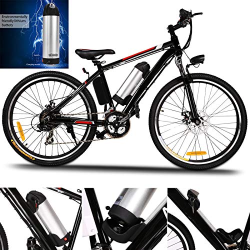 Hicient Electric Bike Electric Bicycle for Adult 26'' Electric Mountain Bike 250W Ebike 21 Speed Gear with Removable Lithium Battery and Battery Charger (Dark Black) - Thumbnail 6
