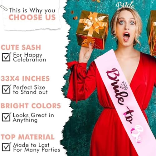 Image of Wanna Party Bride To Be Decoration Set Combo -38 Pcs| Bride To Be Tiara Headband | Bride To Be Sash | Bride To Be Banner (Balloon) |Rose Gold Confetti Balloons I Bride to be Props