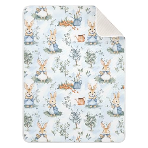 Image of vvfelixl Baby Swaddle Blanket for Boys Girls Peter Bunny Friend Baby Blanket for Newborn Nursery Blanket for Crib Stroller 30x40 in