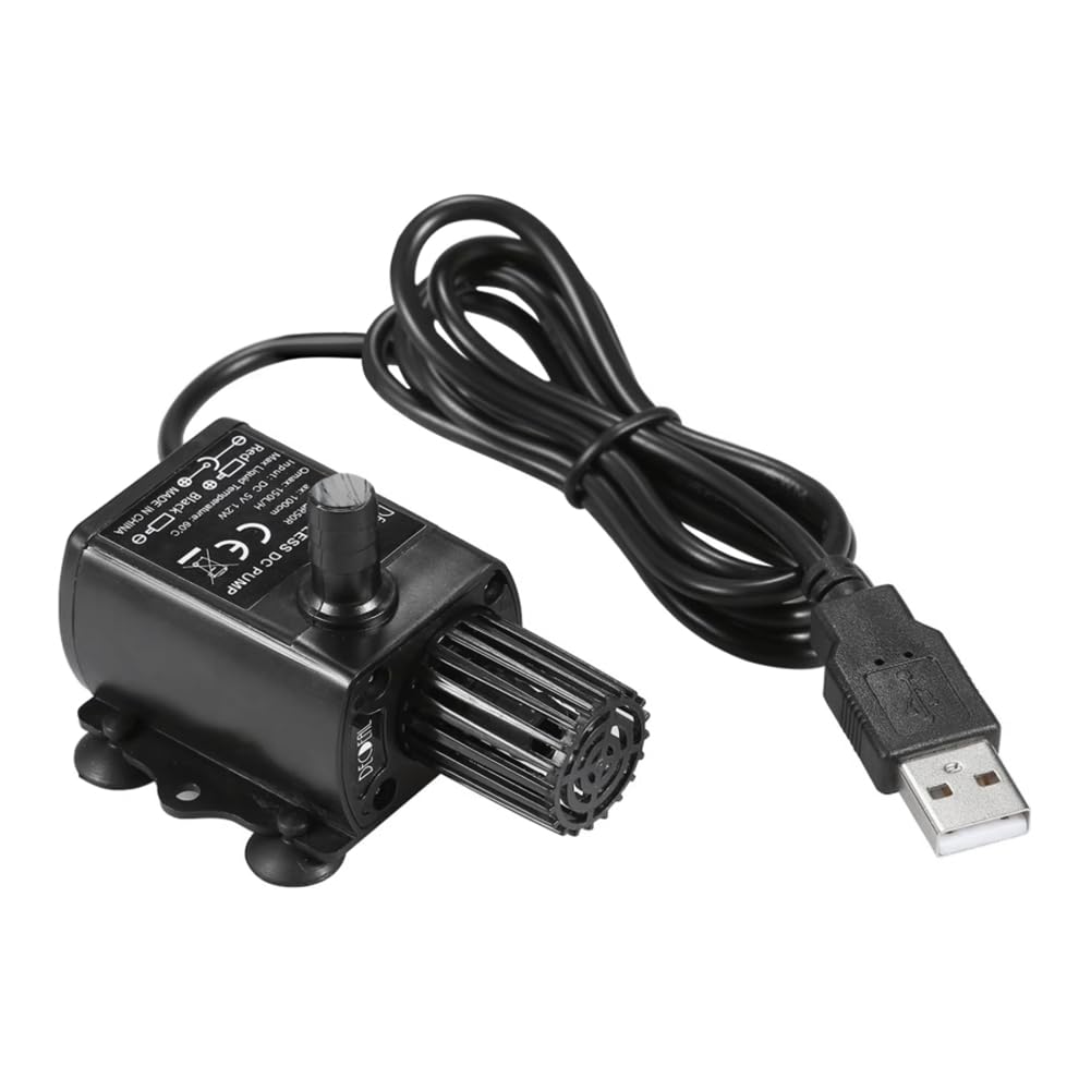Yrreaty Usb Powered Mini Dc5v Micro Brushless Water Pump With Integrated Strainer Ultra-Quiet Waterproof Submersible Fountain Pump