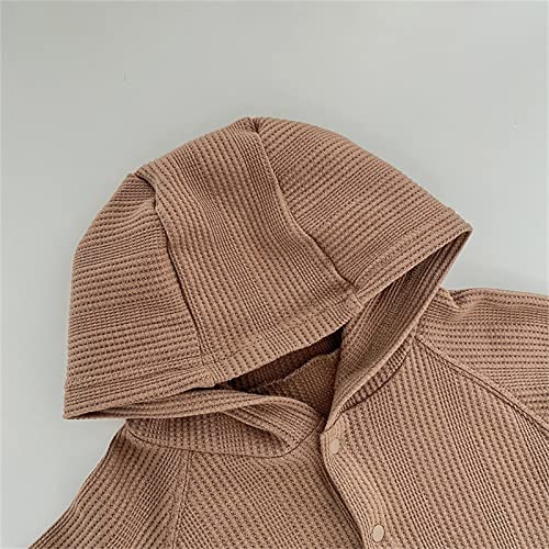 Baby Coats 6-12 Months Girls Solid Knit Sweater Spring Winter Long Sleeve Hooded Cardigan Coat Teen (Brown, 2-3 Years)4