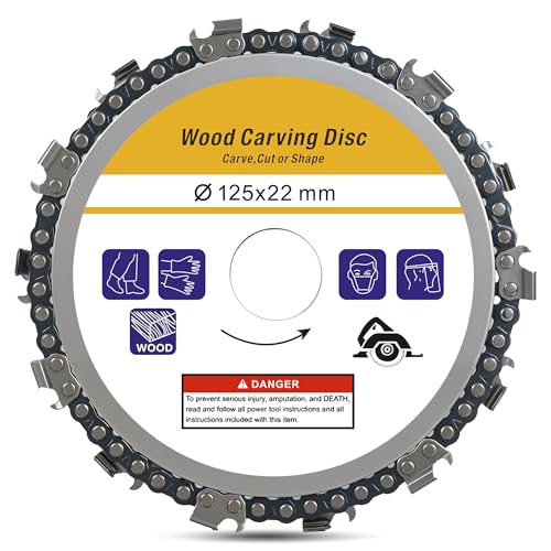 1 Stück Holz Schleifscheibe 125 mm, Raspelscheibe, Holzschnitzscheibe Frässcheibe, Lackfräse, Holzfräser, Wurzelfräse, Flexscheibe, Baumstumpffräse, für Schleifen, Fräsen, Schnitzen