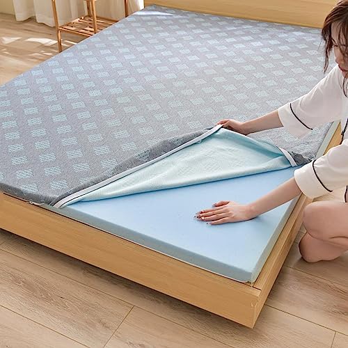 Topper del Colchón De La Espuma De La Memoria del Gel,Colchón De Enfriamiento,Cubrecama con Infusión De Gel Y Funda Extraíble,Funda De Colchón De La Espuma De Memoria,Gray 3cm,150x190cm