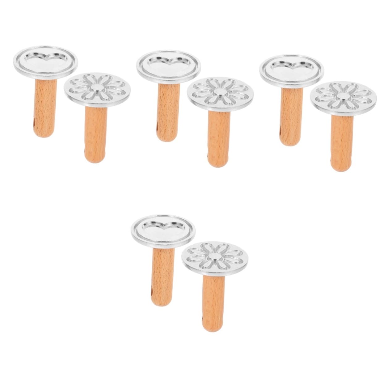 DECHOUS 8stücke Teiliges Ausstechform Holz Für Kekse Herz Blumen- Wiederverwendbare Backform Für Kreative Plätzchen Und Fondant-dekoration