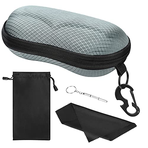 Image of MoKo Semi Hard Shell Sunglasses Case, Unisex Protective Eyeglass Case Glasses Case Holder with Metal Hanging Hook