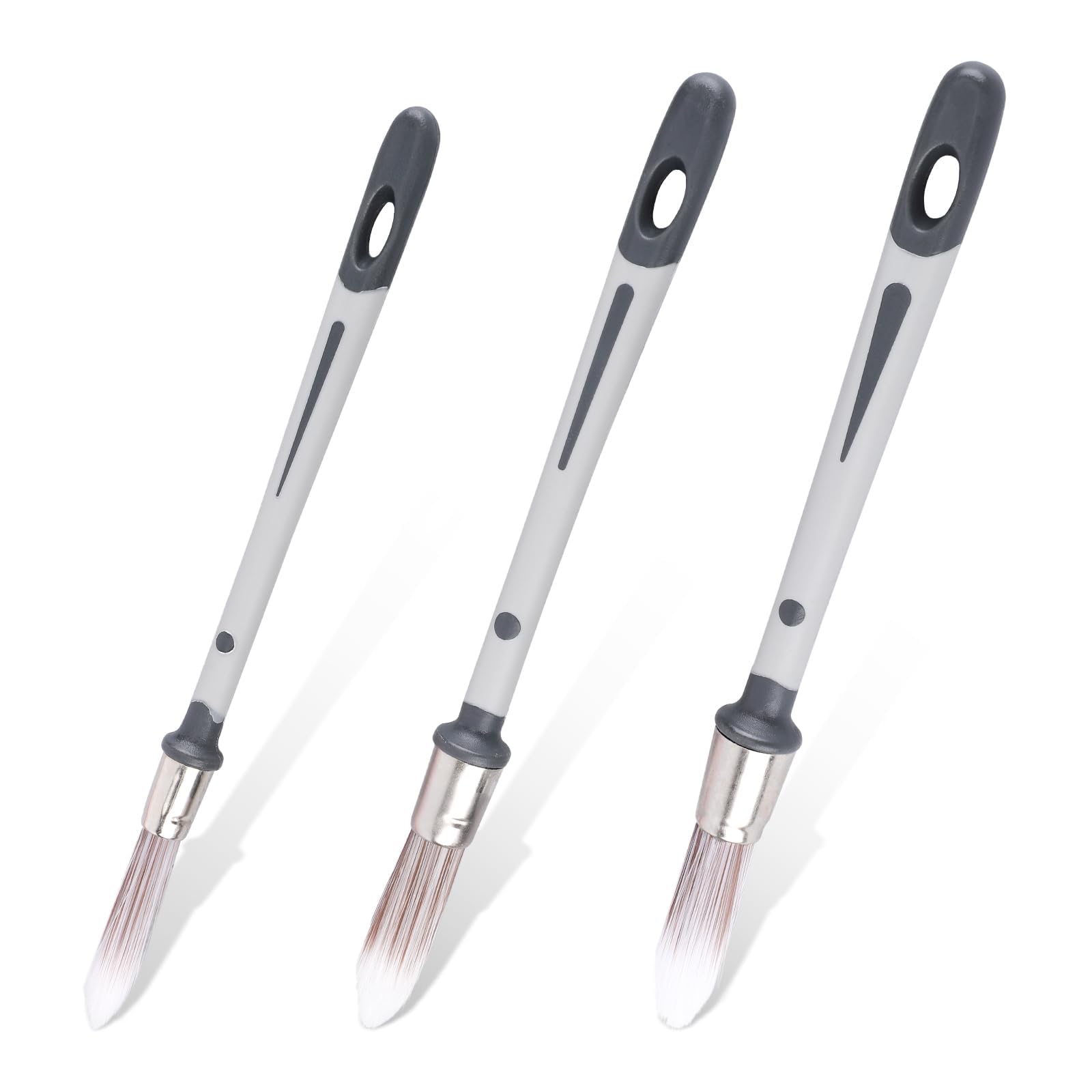 AXIYIBZI 3pcs Paint Brushes for Walls, 0.45/0.6/0.7 inch Small Paint Brush Wall Trim Painting Tools Ideal for Baseboards House Wall Corners Paint Edger Brush and Touch Up Painting