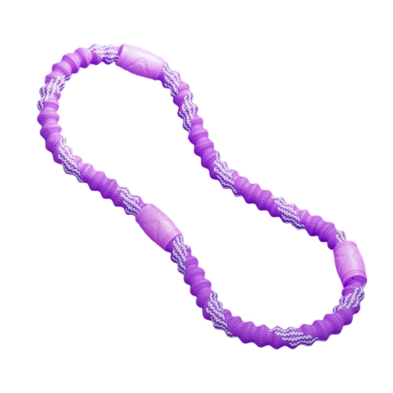 Milageto Weighted Fitness Hoop Foldable Equipment Comfortable Silent Women Spring Hoop for Gym Entertainment Indoor, Purple 3 Section 1kg