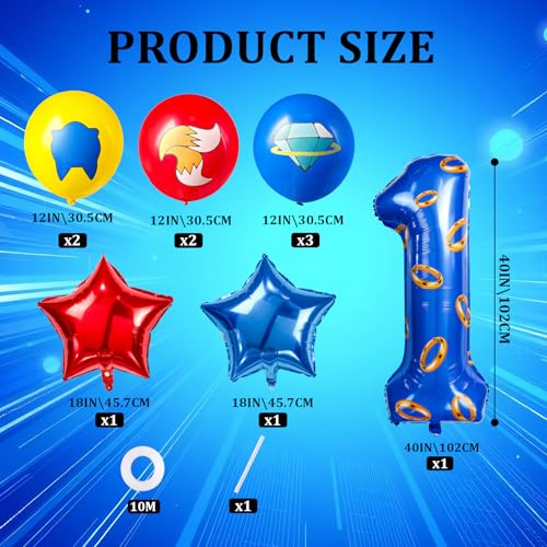 Image of number 40 inch blue and gold ring balloon set birthday number decoration aluminum film balloon suitable for boys and girls blue theme party cartoon party decoration supplies (1)