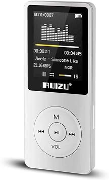Ruizu X02 Ultra Thin Mp3 Player 8gb Fm Radio White