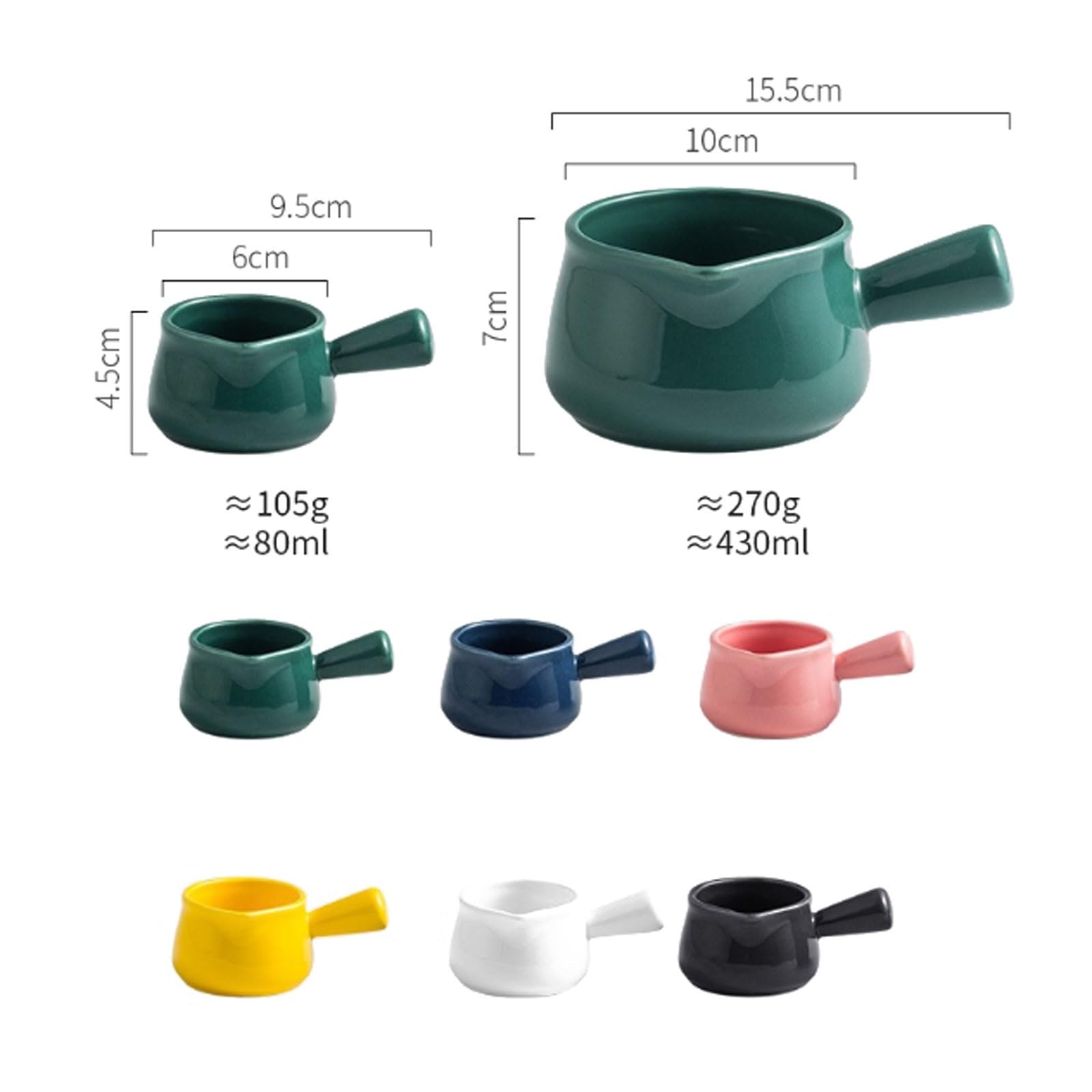 MRKU Pot à Lait, saucière, Tasse à Eau, pichet, crémier, Distributeur de café, sucrier, en céramique avec Bec verseur, sans Plomb, en Porcelaine Cuite à Haute température, idéal pour Le Steak.