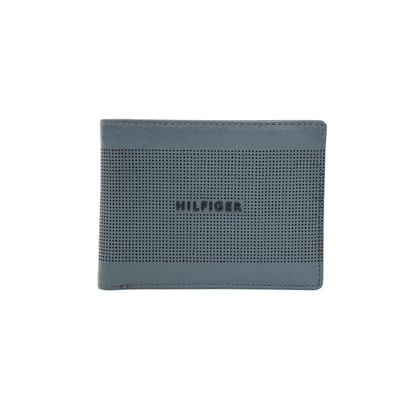 Tommy Hilfiger Men’s Benin Global Coin Wallet – Grey | Laser-Etched Leather | Compact Design| Purse for Men | Ideal for Gifting