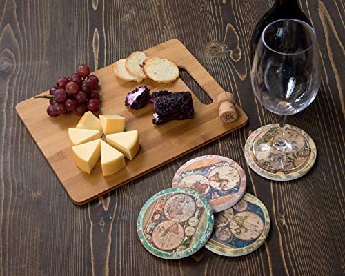 CoasterStone Absorbent Stone Coasters Vintage Old World Maps, Traditional Decor, 4-1/4-Inch by CoasterStone - Image 3