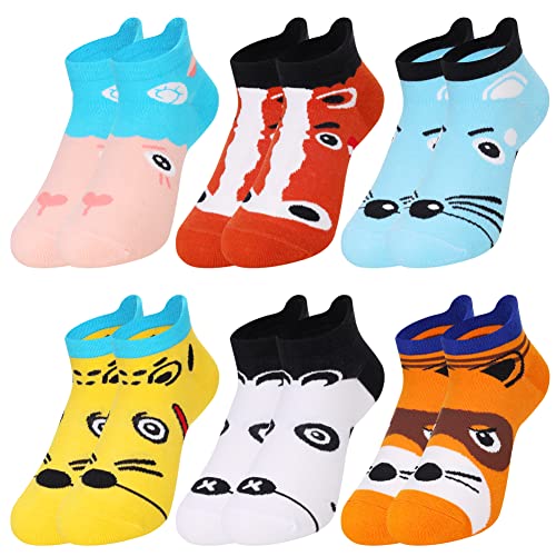Image of WEVIAS Kids Girls Socks Unicorn Ankle Funny Cartoon Low Cut Cotton Cute Novelty Fashion Toddler No Show Silly Socks 6 Pairs