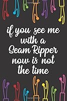 If You See Me With A Seam Ripper Now Is Not The Time: Funny Sewer Notebook, Colorful Seam Ripper Notebook, Funny Sewer Sketchbook ( 100 lined pages - 6 x 9 inches ) 1709740272 Book Cover