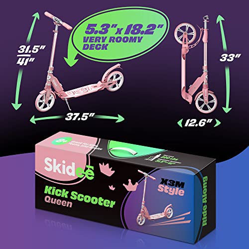 Scooter For Kids Ages 6-12 - Scooters For Teens 12 Years And Up - Adult Scooter With Anti-Shock Suspension - Scooter For Kids 8 Years And Up With 4 Adjustment Levels Handlebar Up To 41 Inches High #TOP5