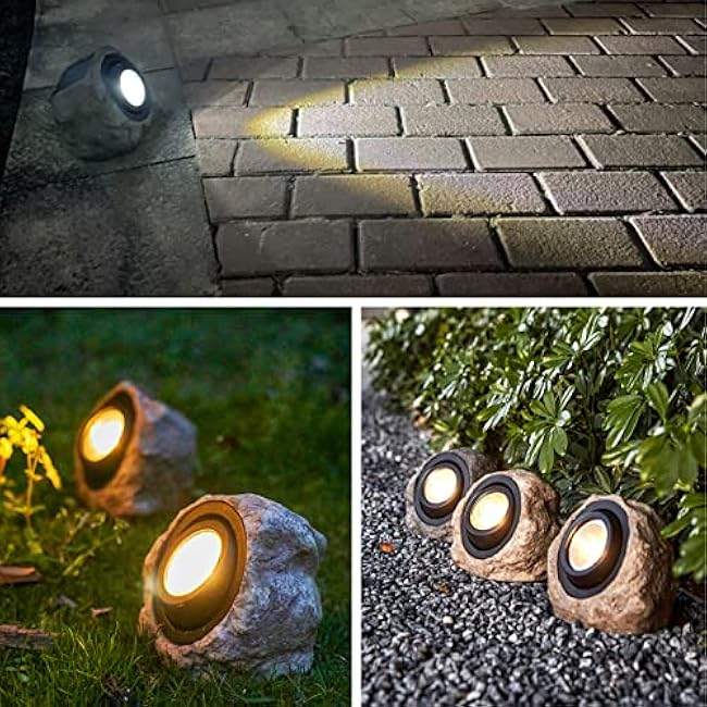 GOODFOEVER Rock Solar Garden Lights LED Spot Lights