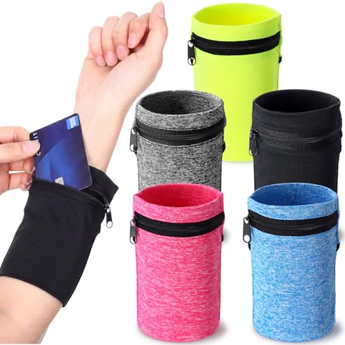 Portefeuille de poignet zippé lot de 5 bracelets sport pour clés et billets