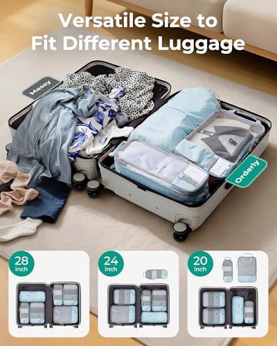 BAGSMART 6 Set Compression Packing Cubes, Lightweight Vacation Travel Essentials, Travel Accessories for Suitcase Organizer Bags Set, Durable Luggage Organizer Travel Bags - 3