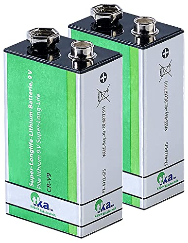 9V Lithium-Batterie tka Köbele Akkutechnik 9 Volt Block im 2er-Set