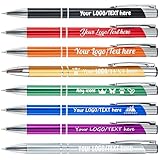 Personalised Pens Customised LOGO and TEXT Engraving Metal Ballpoint Pens Bulk Order Wholesale Pens - Ideal for Business Promotions, Schools, and Event Giveaways, Quantity From 10 to 500