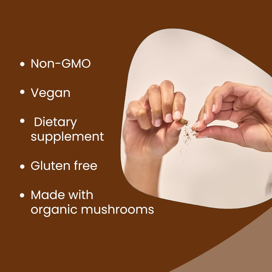 Rooted Active's Organic Chaga Capsules - Immune System Support Supplement, Antioxidant Activity Support, Regulate Body Functions, Immune Support vegan Extract, Dietary Mushroom Supplement (60 Caps) - Image 7 thumbnail