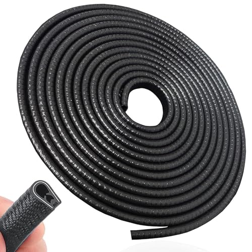 10M Protection de Bord de Portière de Voiture en Caoutchouc Noir, Forme de U sans Colle, Compatible avec la Plupart des Voitures, Installation Facile et...