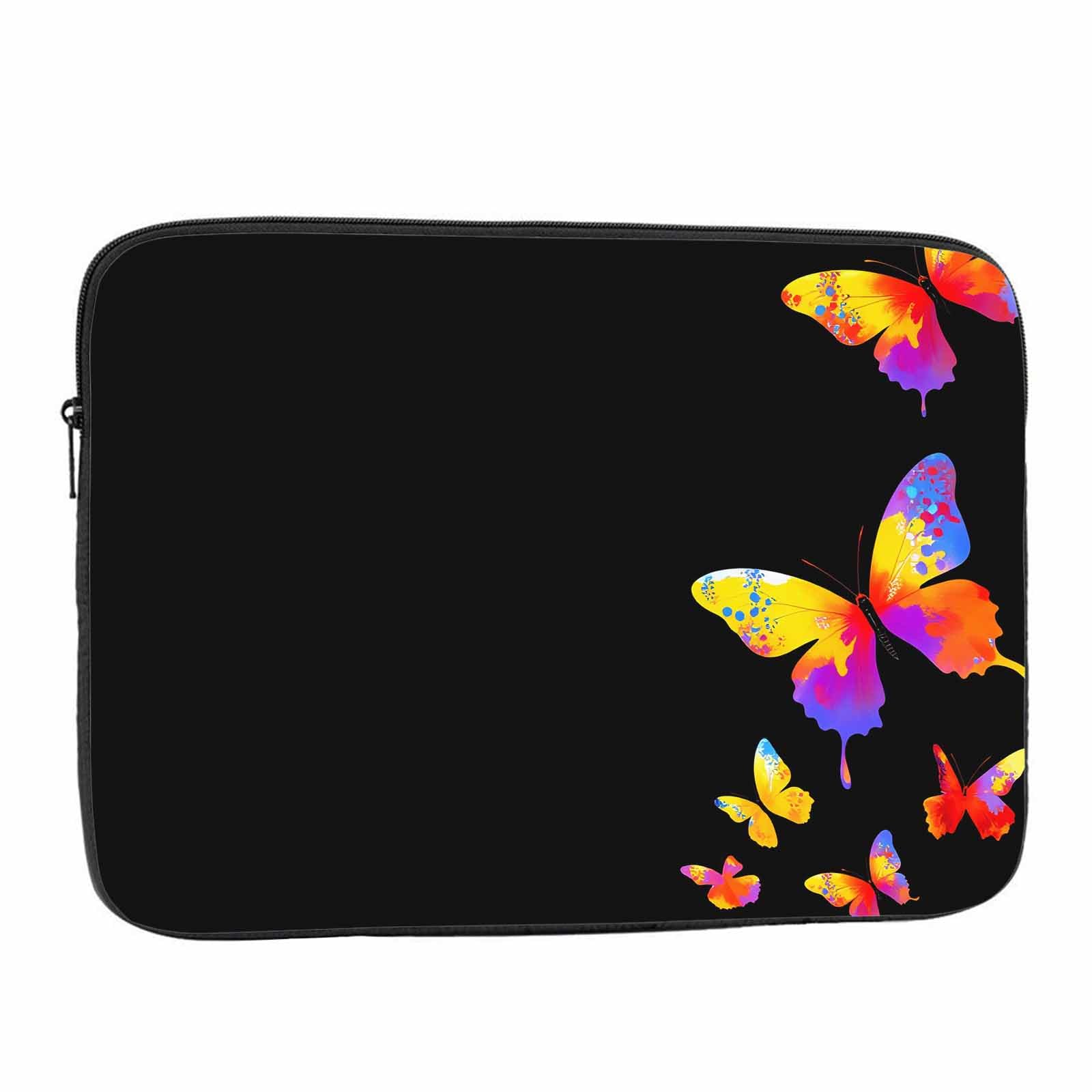 Nicokee Laptop Sleeve Bag 15.4 15.6 Inch,Abstract Butterfly Floral Butterfly Colorful Protective Polyester Computer Cases Laptop Cover Briefcase Bag