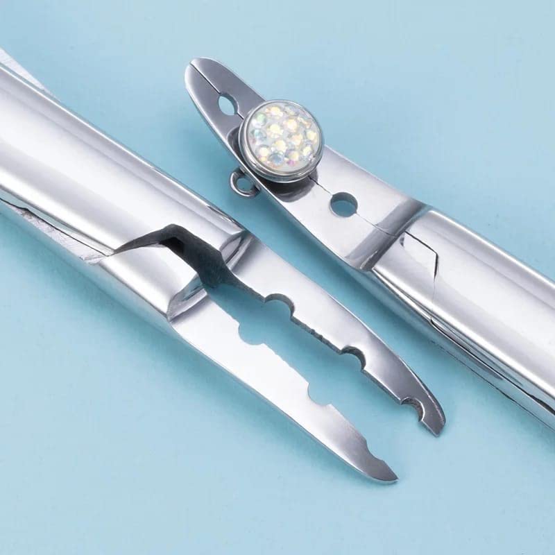 Dermal Anchor Holder 6" Body Piercing Forceps 3holes: 1.5mm, 2mm, 2.5mm Hemostat Clamp Tool