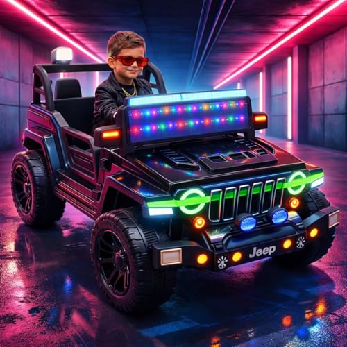 Image of Kawaii Kids 12V 4x4 Battery Operated Ride-On SUV for Kids with Parent Remote Control, Bluetooth, LED Lights, Corrosion-Resistant Paint, Big Size Electric Car for Boys & Girls Age 2-8 Years