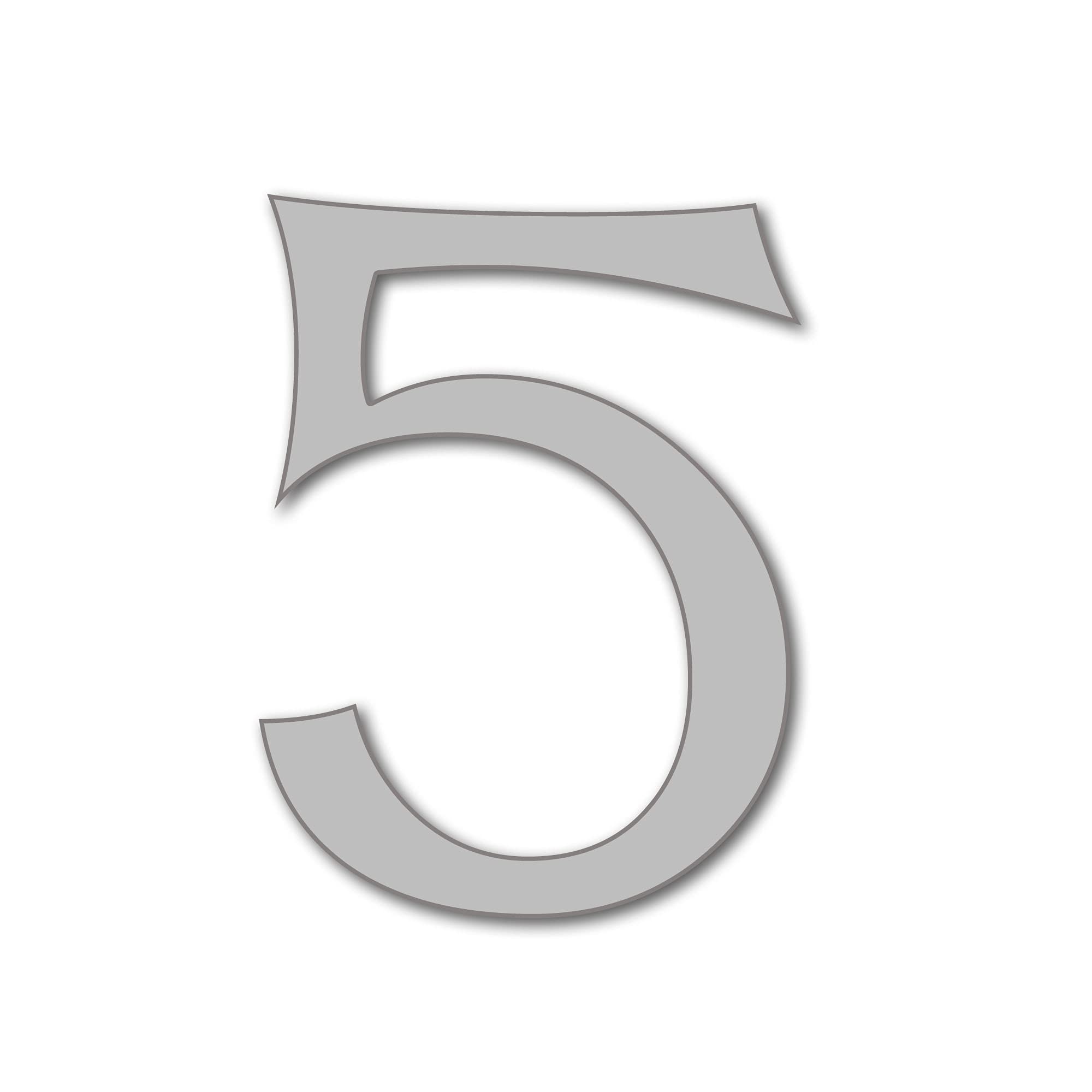 House Number 5 CELTIC Door Numbers in 3 Sizes (15, 20, 25cm / 5.9, 7.8, 9.8in) Modern Floating House Number Acrylic incl. Fixings