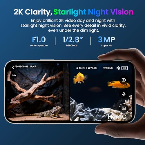 3MP 2K Aquarium & Terrarium Pet Camera.Install &Close-Focus Lens for Fish,Lizard, Reptile Pet and Window Bird Feeder,2.4GHz & 5GHz WiFi,Auto-Focus,24/7 Recording - Image 3