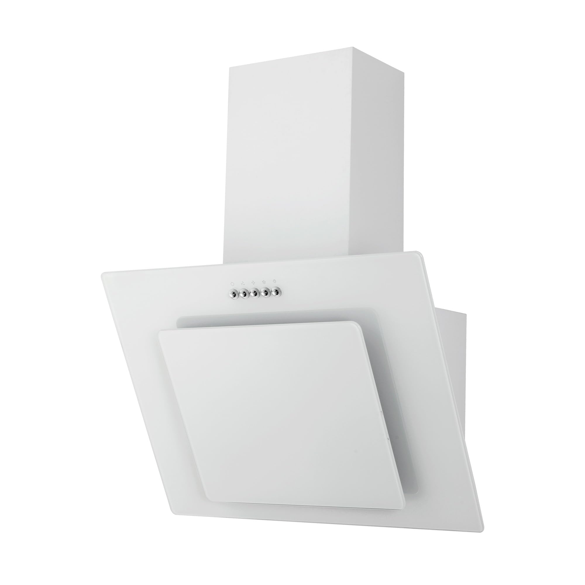 Respekta campana extractora 60 cm sin cabeza | campana aspiradora inclinada | carcasa de metal con pantalla de cristal en blanco | funciones escape y recirculación | CH21060WBZ | A | 55-62 dB