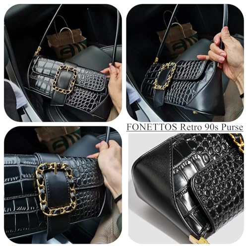 Retro French Clutch Handbag, Small Shoulder Bag for Women 90s Classic Purse Bag4