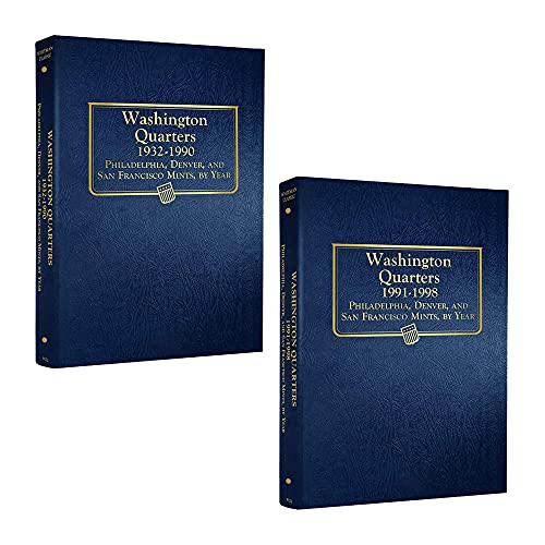 Whitman US Washington Quarter Coin Album Set 1932-1998#9122+9123