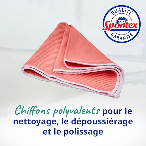 Chiffons microfibre vitres Spontex lot de 10 lavables - 2