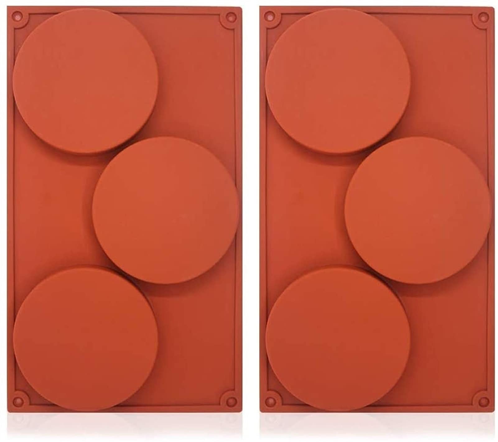 2 Sztuk 3-jamy Duży Okrągły Ciasto Tortowe Formy Silikonowe Resin Coaster Mold Candy, Pie, Custard, Formy do pieczenia ciasta Mousse