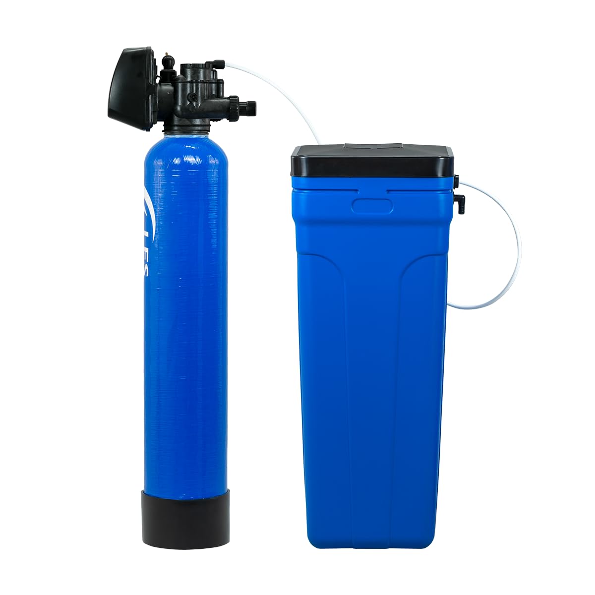 IWSC 1000 - Ablandador de agua para 3 – 4 personas, multifamiliar, depósito de sal separado para largos intervalos de recarga, incluye kit de conexión