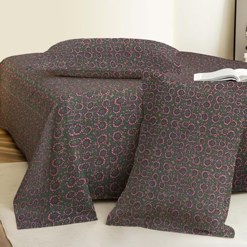 Image of Weave & Decor Soft Comfortable 144 TC 90x90 inches Printed Cotton Double Bed Bedsheet with Two Pillow Covers