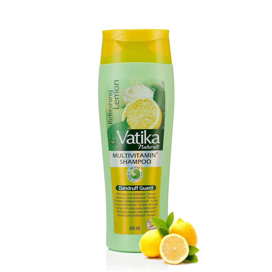 Vatika Naturals Refreshing Lemon Multivitamin Shampoo - 400ml, Guards Against Dandruff, Formulated With Citrus Lemon, Yoghurt, & Mint, Promotes Maximum Hair Health