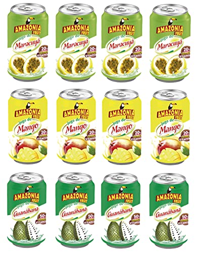 Amazonia Fruit Zumos en lata de 33cl (Mixto 12 Latas de 33cl)