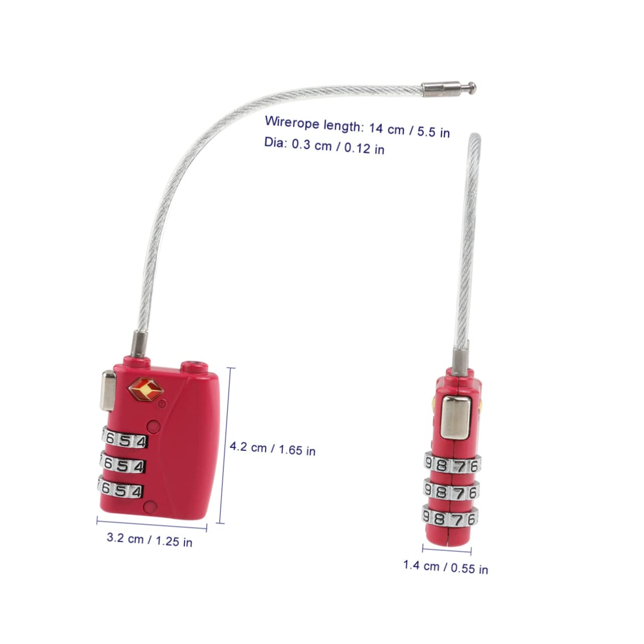 SHINEOFI 6 Stck Teiliges Tsa Zugelassenes Kabel Gepäckschloss Stelliges Zahlenschloss Robuster Kleines Vorhängeschloss für Koffer Rucksack Reisetasche Schwarz Blau
